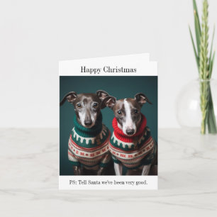 Greyhound Puppies i julsötare Kort