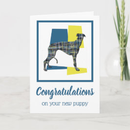 Greyhound Puppy Grattiss Greyhound Hund Greeting C Kort