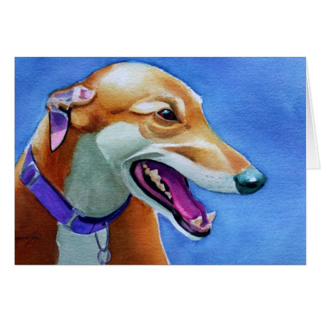 Greyhound Rädding Hund Hälsningskort (Framsidan Horizontal)