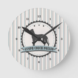 Greyhound Redraget Racer 45mph Lazy Hund Rund Klocka