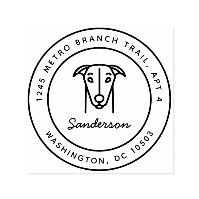 Greyhound Returadress Frimärke Self-Inking Självfärgande Stämpel (Design)