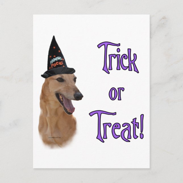 Greyhound (röd) Trick Vykort (Framsida)