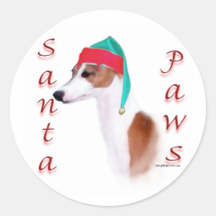 Greyhound Santa Tassar Runt Klistermärke