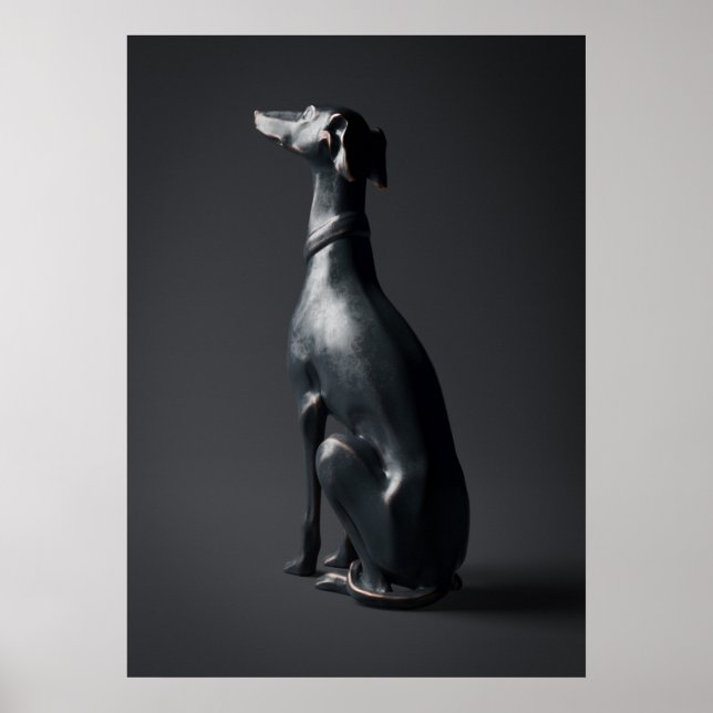 Greyhound Sculpture Pose Card Poster (Framsidan)