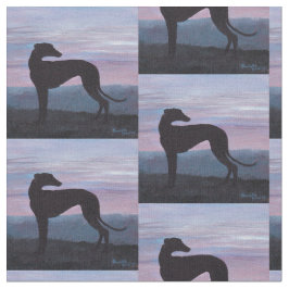 Greyhound Silhouette Hund Art Fabric Tyg