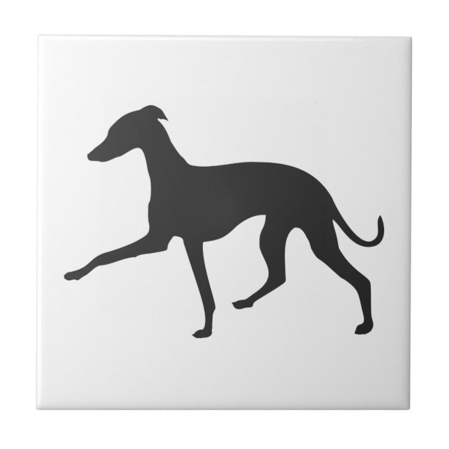 Greyhound Silhouette Kakelplatta (Framsidan)