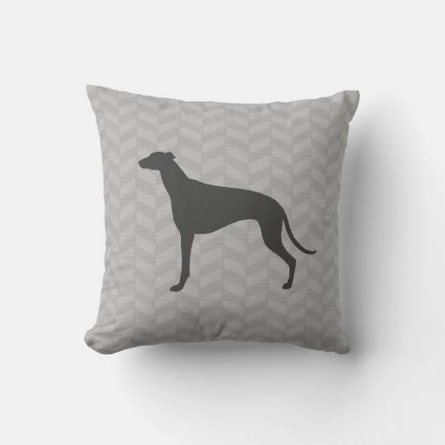 Greyhound Silhouette Kudde (Framsida)