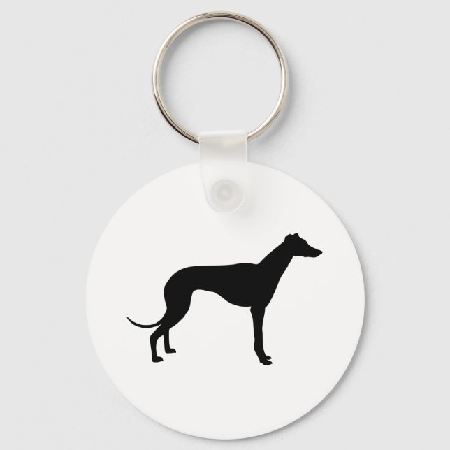 Greyhound Silhouette Nyckelring (Framsida)