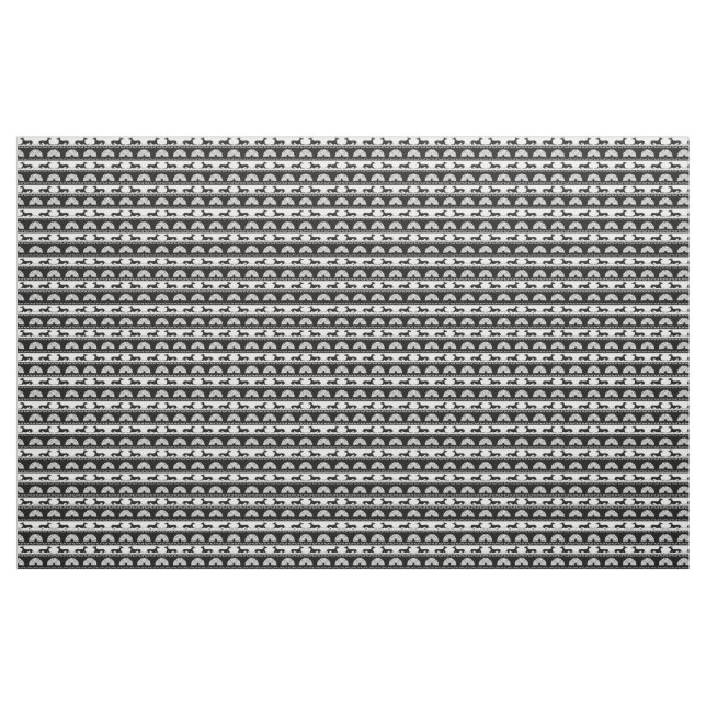 Greyhound Silhouettes Black White Art Deco Fläkt Tyg (Fat Quarter)
