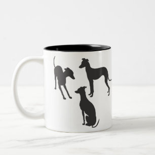 Greyhound Silhouettes Två-Tonad Mugg