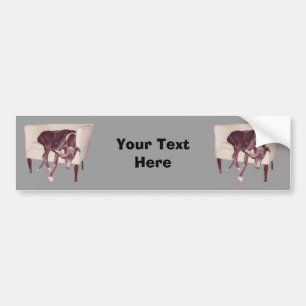 Greyhound Sleeping under stol Funny Bumper Sticker Bildekal