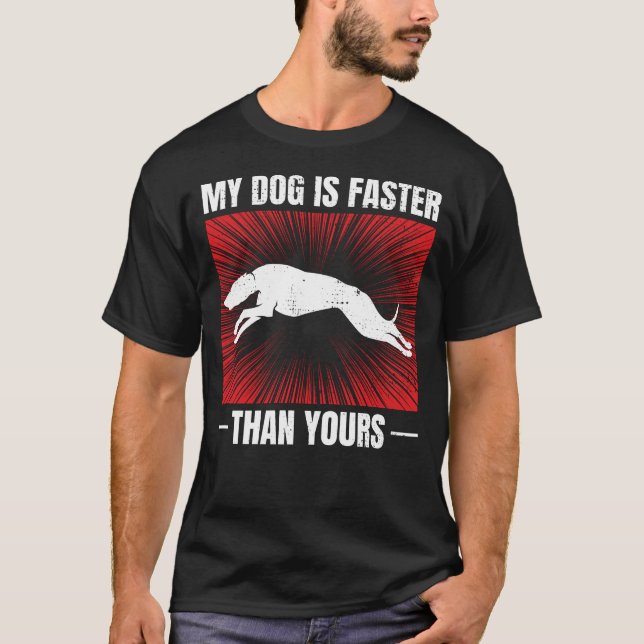 Greyhound Tävla Hund Pet Tävling Animal Racer T Shirt (Framsida)