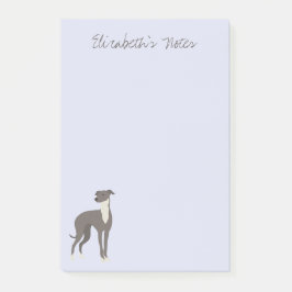 Greyhound Tecknad hund Personlig Post-it Notes Block