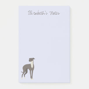Greyhound Tecknad hund Personlig Post-it Notes Block