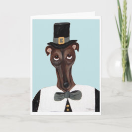 Greyhound Thanksgiving Pilgrim Kort