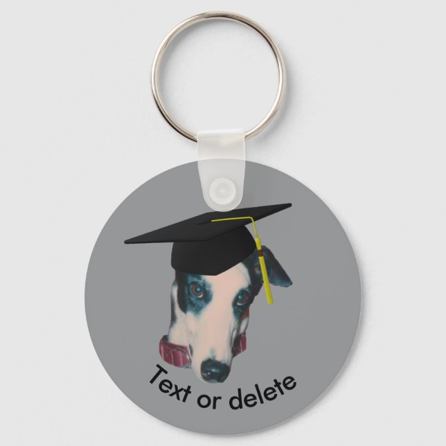 Greyhound The Graduate Funny Dog Personalized  Nyckelring (Framsida)
