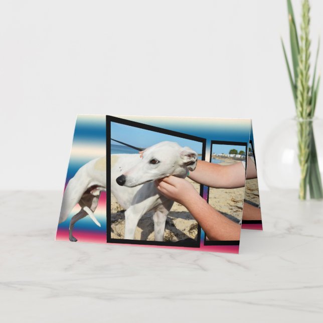Greyhound Three Dimensional Greeting Card Kort (Framsida)