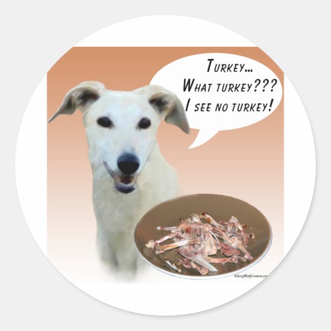 Greyhound Turkiet Runt Klistermärke (Framsida)