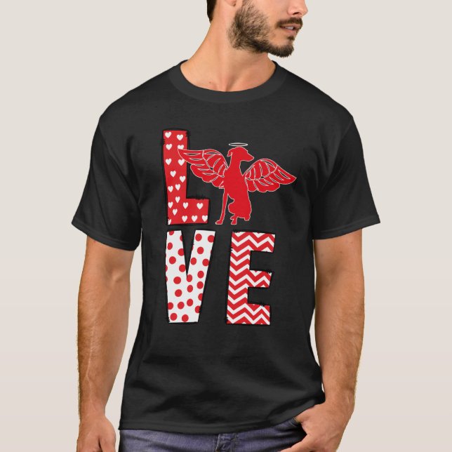 Greyhound Valentines Day Love Valentine Cute Heart T Shirt (Framsida)