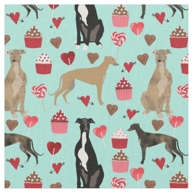 greyhound-valentineser mint kärlek tyg (Närbild)