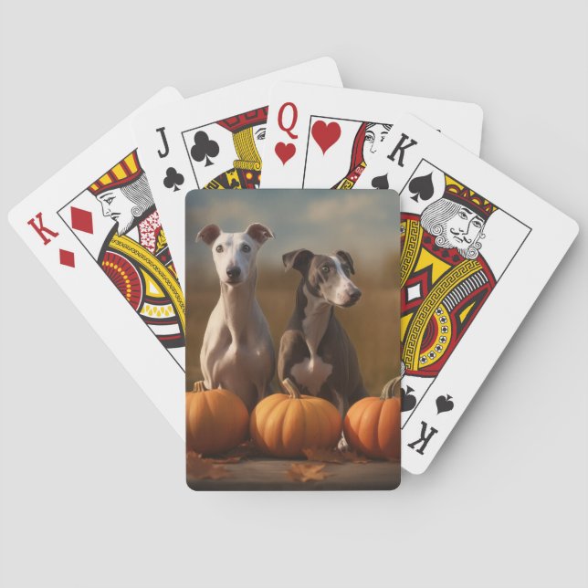 Greyhound Valp Höstglädje Pumpa Casinokort (Baksidan)