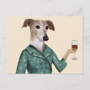 Greyhound Vin Snob Vykort