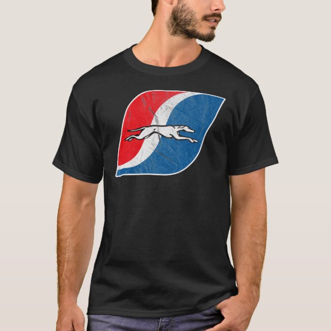 Greyhound Vintage Buss Line T Shirt (Framsida)