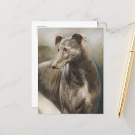 Greyhound vintage oljemålning vykort