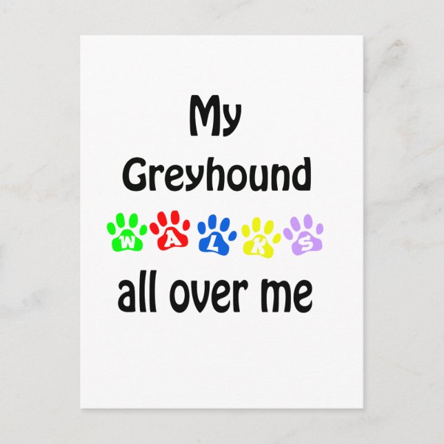 Greyhound Walks Design Vykort (Framsida)