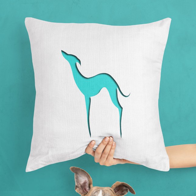 Greyhound Whibit Elegant Turcos Silhouette Kudde (Skapare uppladdad)