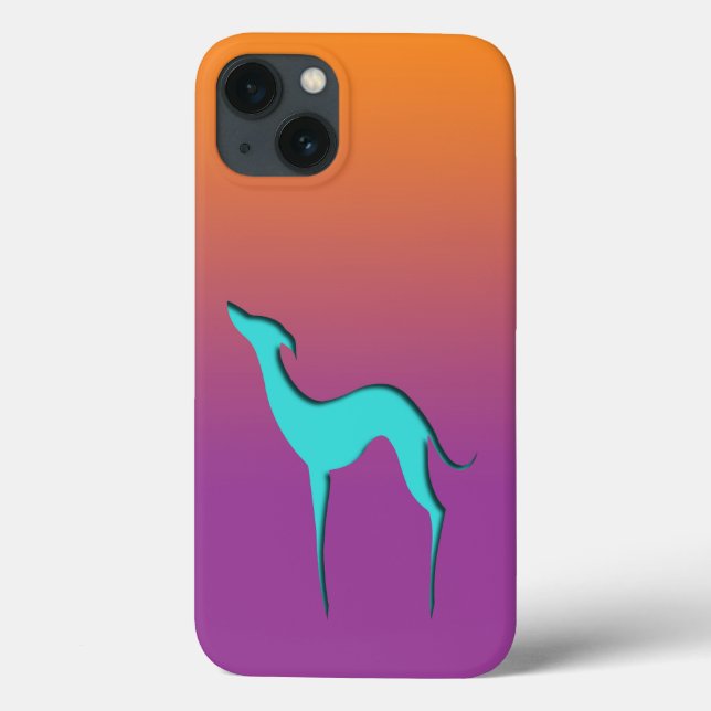 Greyhound Whibit hund blue orange lila om  (Baksida)