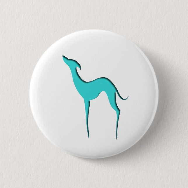Greyhound Whibit hund elegant turcoise silhouette Knapp (Framsida)