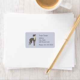 Greyhound Whifragmentera Silhouette-etikett Adressetikett