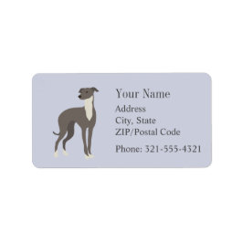 Greyhound Whifragmentera Silhouette-etikett Adressetikett