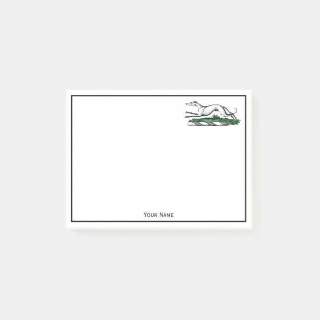 Greyhound Whifragmentering Running Heraldic Vapens Post-it Block (Framsida)