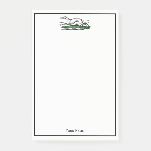 Greyhound Whifragmentering Running Heraldic Vapens Post-it Block (Framsida)