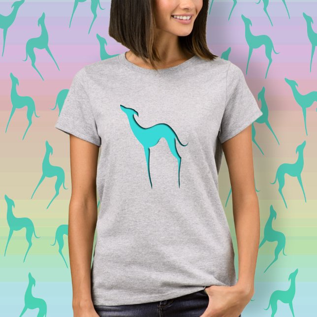 Greyhound Whifragmentturcos blue Hund Silhouette Tee (Skapare uppladdad)