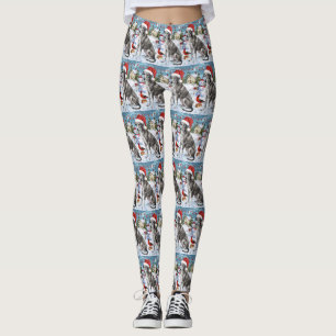 Greyhound Winter Wonderland jul Joy Leggings