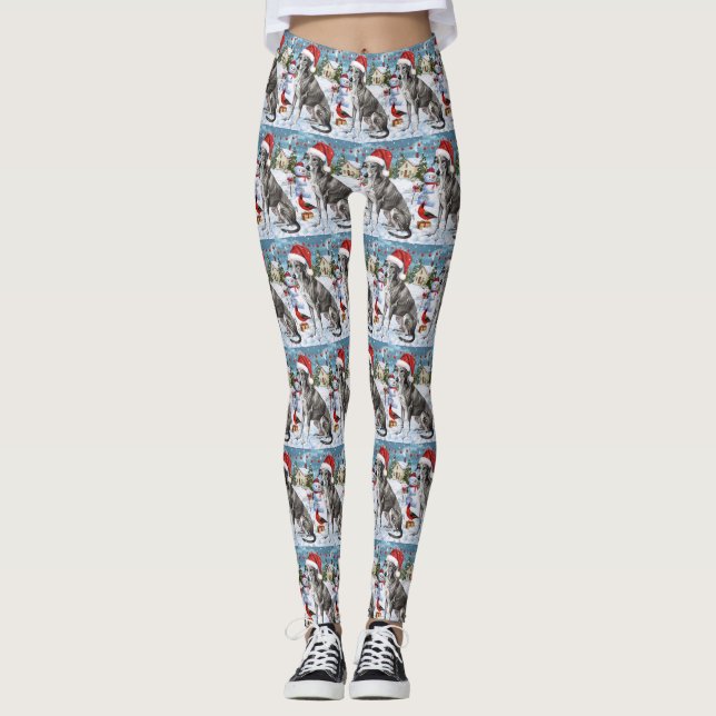 Greyhound Winter Wonderland jul Joy Leggings (Framsida)