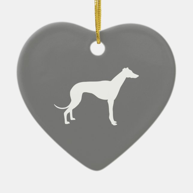 Greyhoundhund Julgransprydnad Keramik (Framsidan)