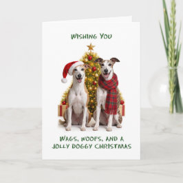 Greyhoundhundar jul helgkort