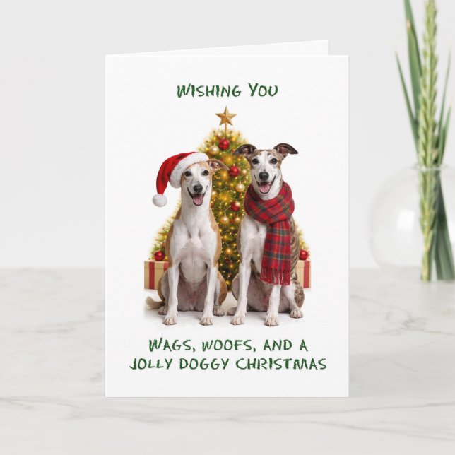 Greyhoundhundar jul helgkort (Framsida)