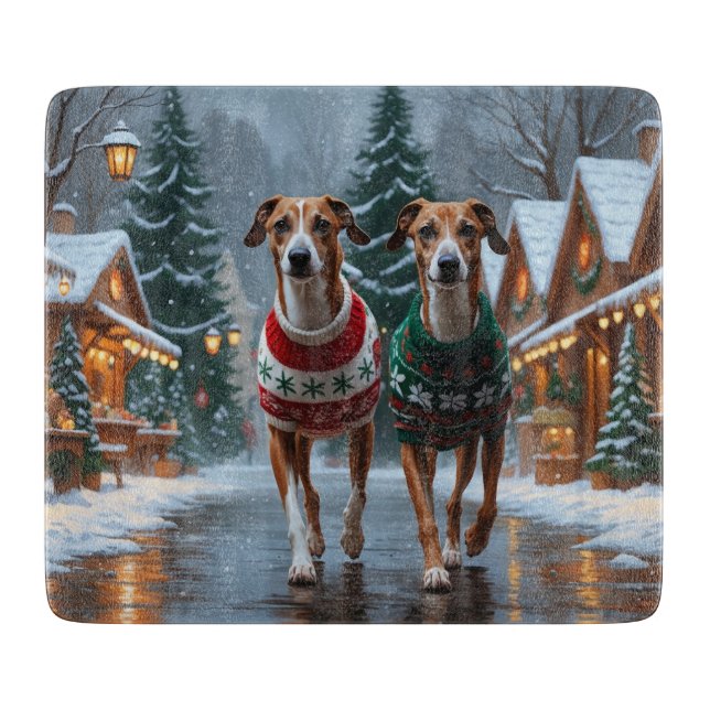 Greyhoundhundar jul snö semester (Framsidan)