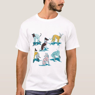Greyhounds doggång // turkos bakgrund hund t shirt