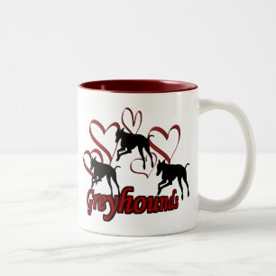 Greyhounds Hearts Hund älskare Photo Coffee Mugg