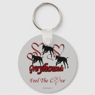 Greyhounds Hearts Kärlek Hund älskare Nyckelring