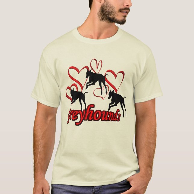 Greyhounds och Red Hearts T Shirt (Framsida)