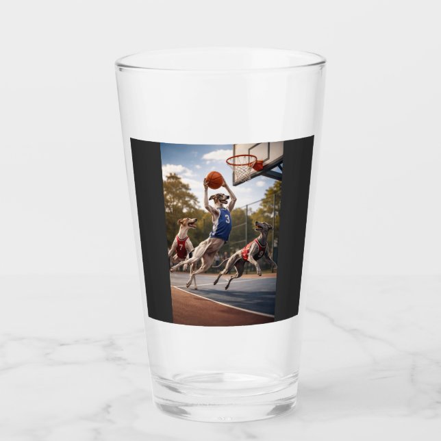 Greyhounds playing basketball glaskopp (Framsida)