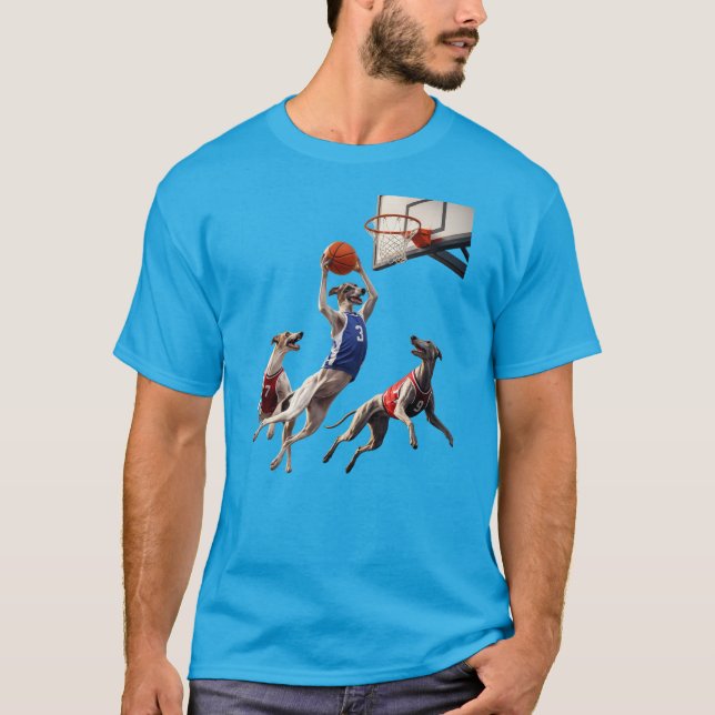Greyhounds Playing basketball T Shirt (Framsida)
