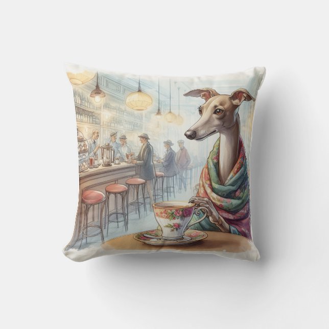 Greyhound's Tea Time Pillow Kudde (Framsida)